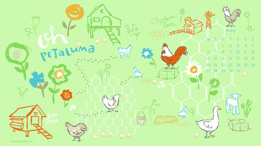 May Desktop Calendar, Oh Petaluma