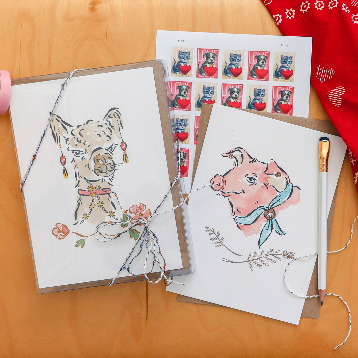 Pig Note Cards - Set of 12