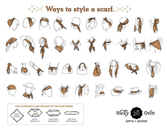 Ways to style a scarf.