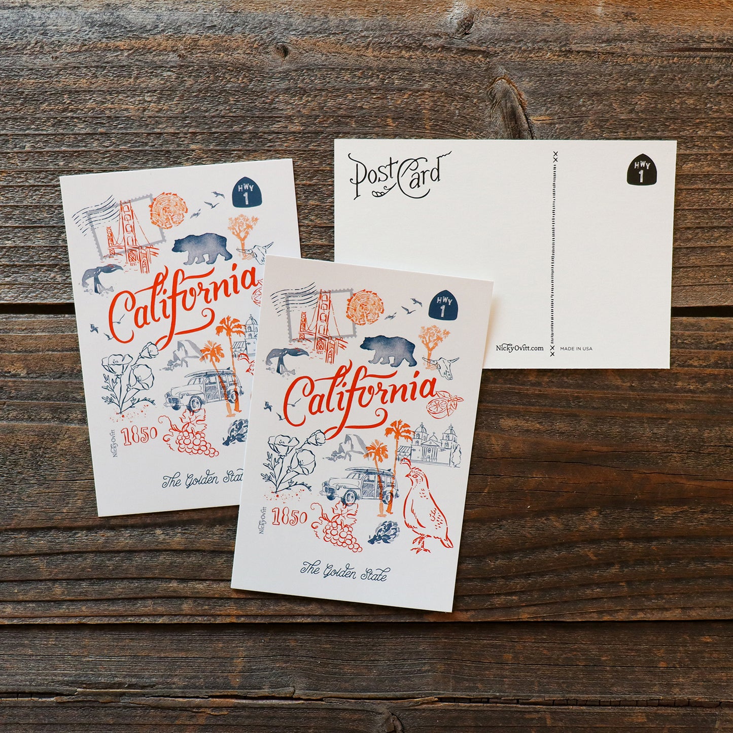 California Postcards – Set of 3