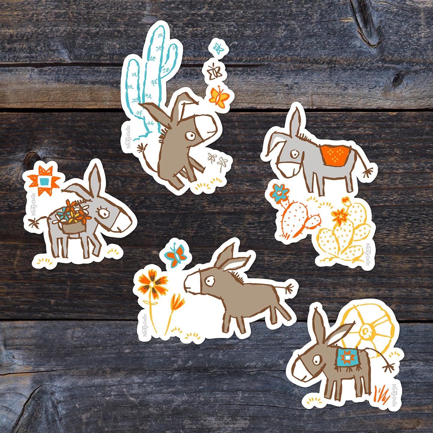 Donkey Stickers – Set of 5